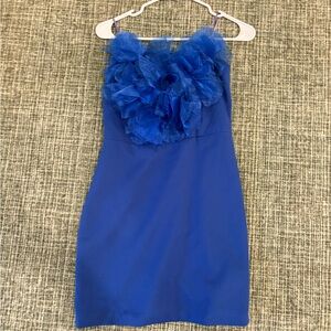 Elegant Blue Ruffled Dress